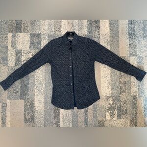 Express Men's Navy Floral Button Down Shirt